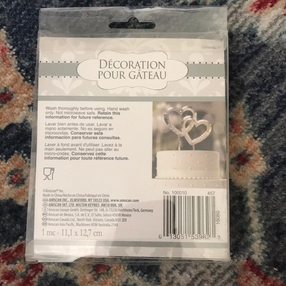 Rhinestone Hearts Cake Topper - Picture 4 of 5